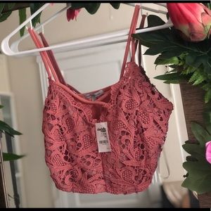 Charlotte Russe Lace detail summer crop top